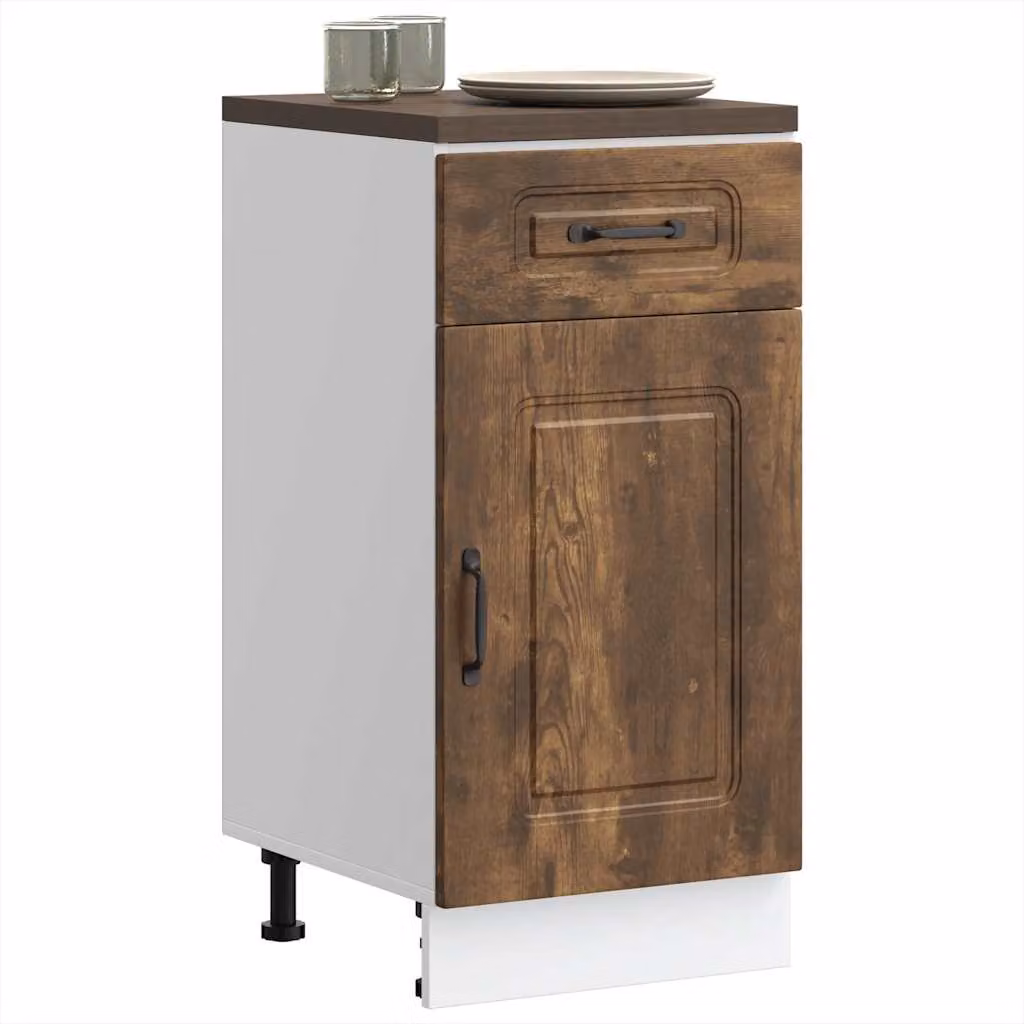Base da cucina moderna vidaXL Kalmar Rovere Fumo in legno marrone con ante a battente L: 46 cm, P: 40 cm, H: 81,5 cm
