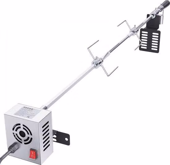 Griglia per pollo e agnello da 100,6 cm, con spiedi da 12 kg, spiedi rotanti in acciaio inossidabile, 9 W, carrello per griglia, griglia di grandi dimensioni per pollo, agnello, vitello, ecc.