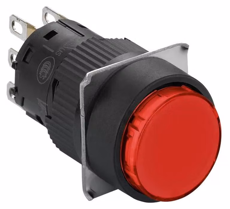 Pulsante luminoso Schneider Electric, rosso, Ø 16, piatto, senza scatto, 24 V, 1 W, XB6EAW4B1P