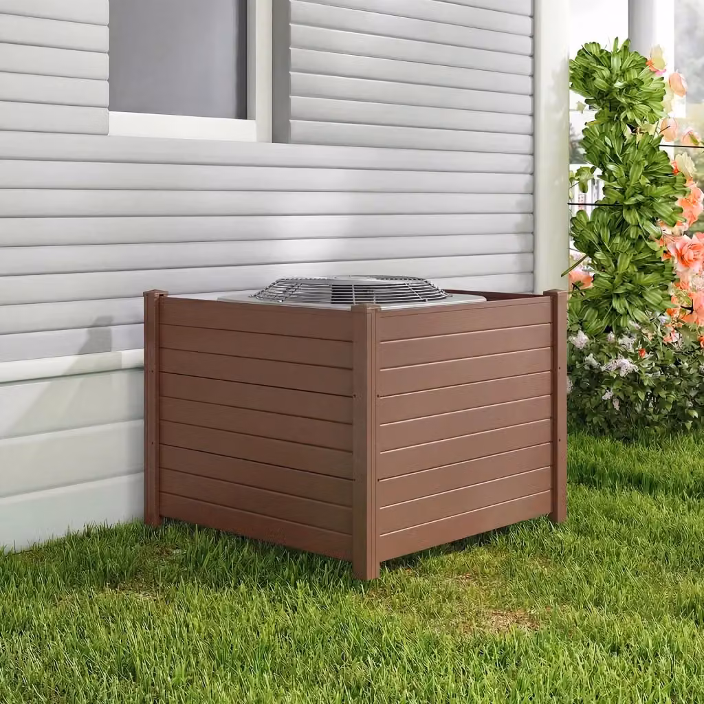 Recinzione decorativa per giardino in plastica e acciaio zincato marrone con pali per installazione nel terreno – 2