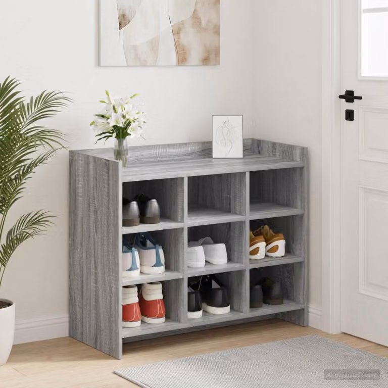 Scarpiera mobile vidaXL in stile moderno, colore grigio, L: 85 cm, P: 39,5 cm, H: 70 cm