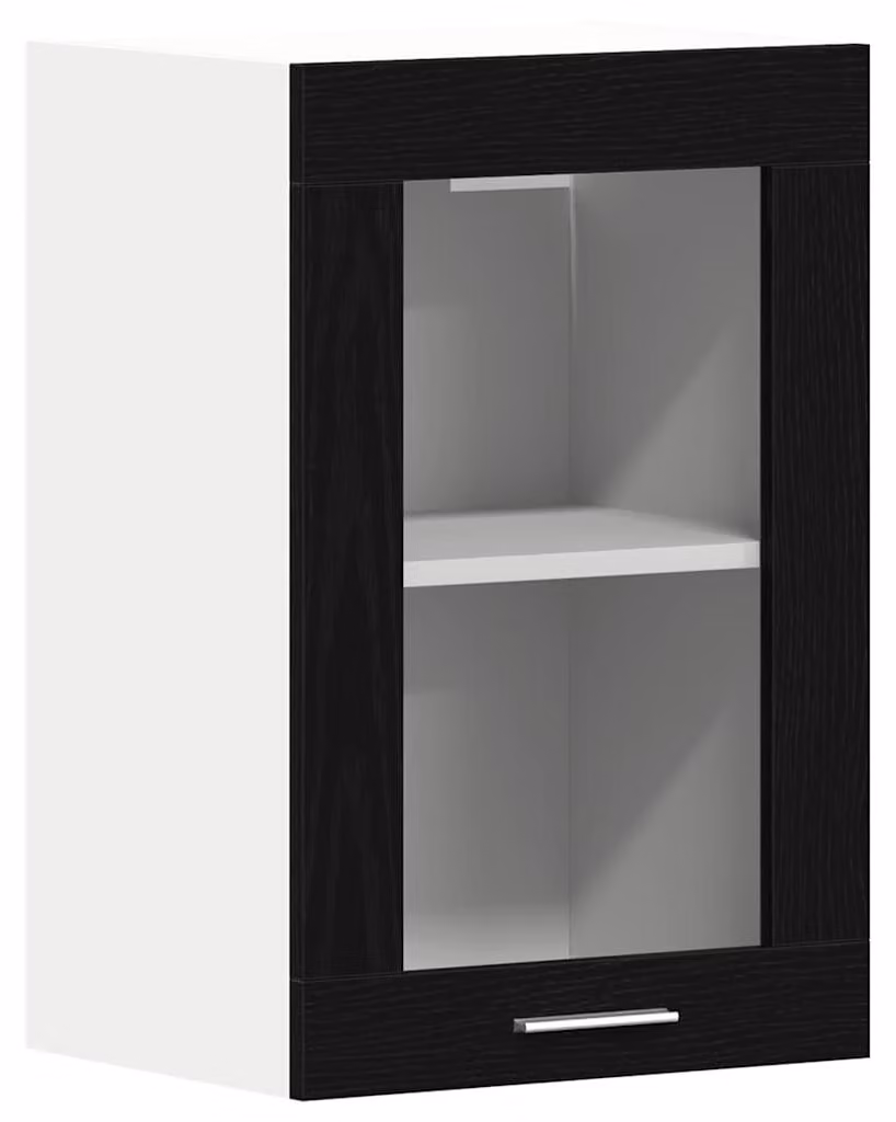 Mobile pensile in vetro rovere Nero 40x31x60 cm in Legno Multistrato