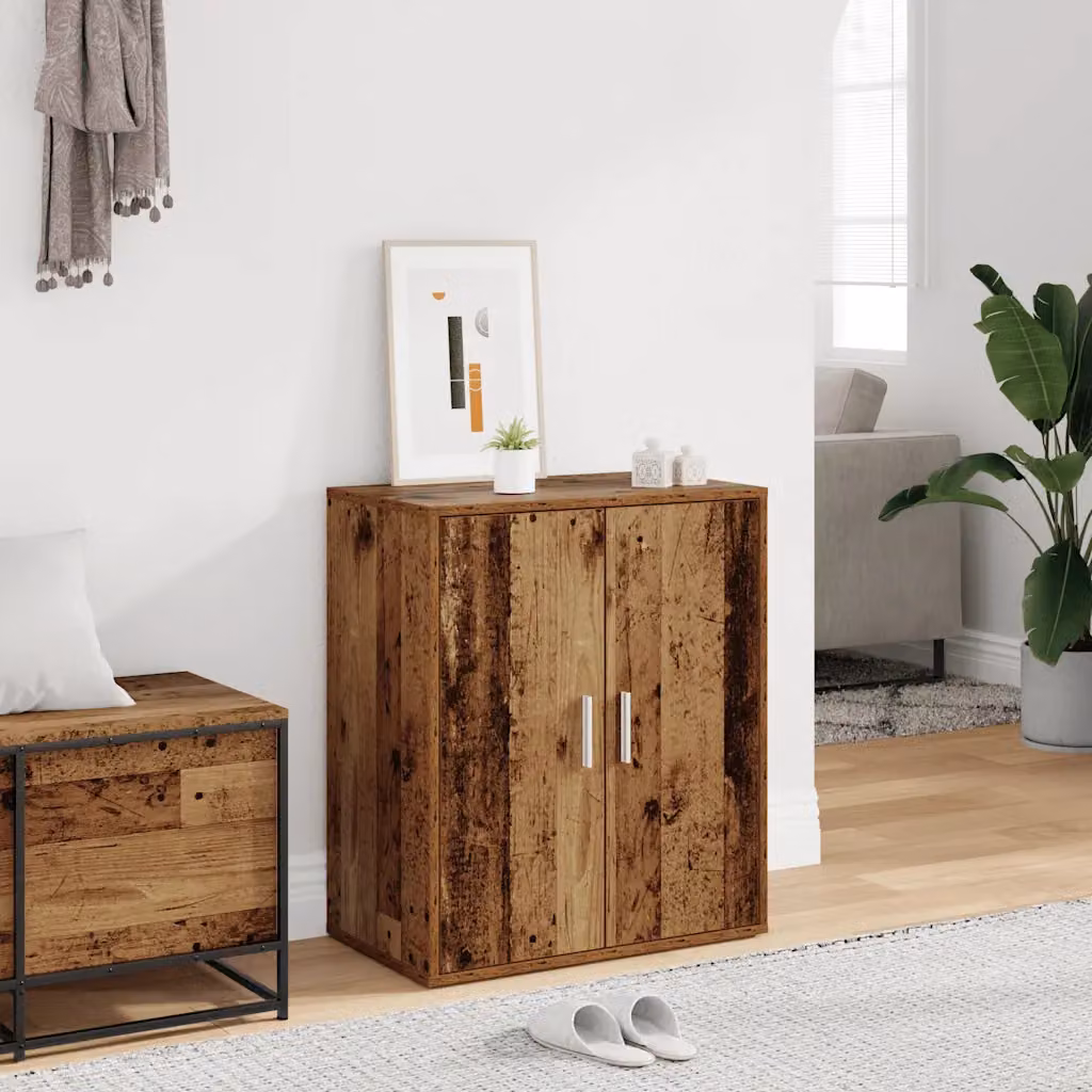 Mobile porta scarpe vidaXL in legno stile rustico marrone L 60 cm, P 35 cm, H 70 cm