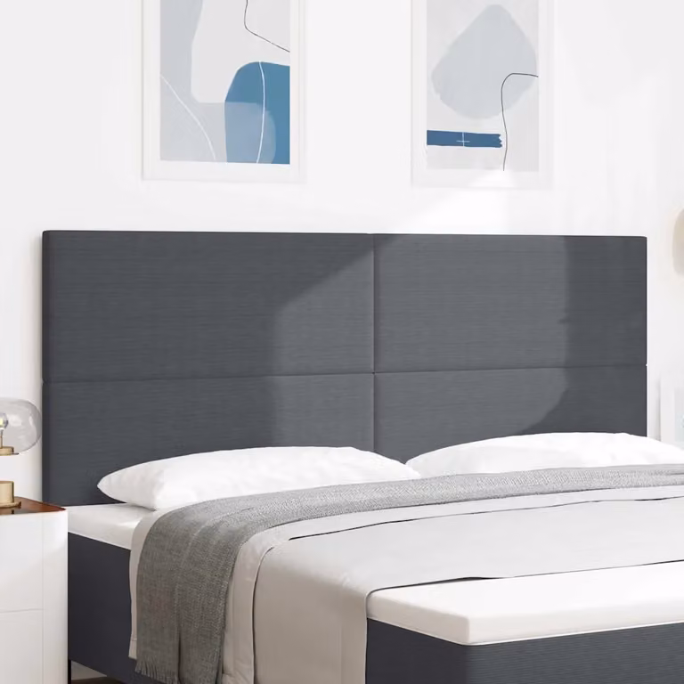 Testiera per letto imbottita vidaXL in tessuto corda grigio scuro 200 cm