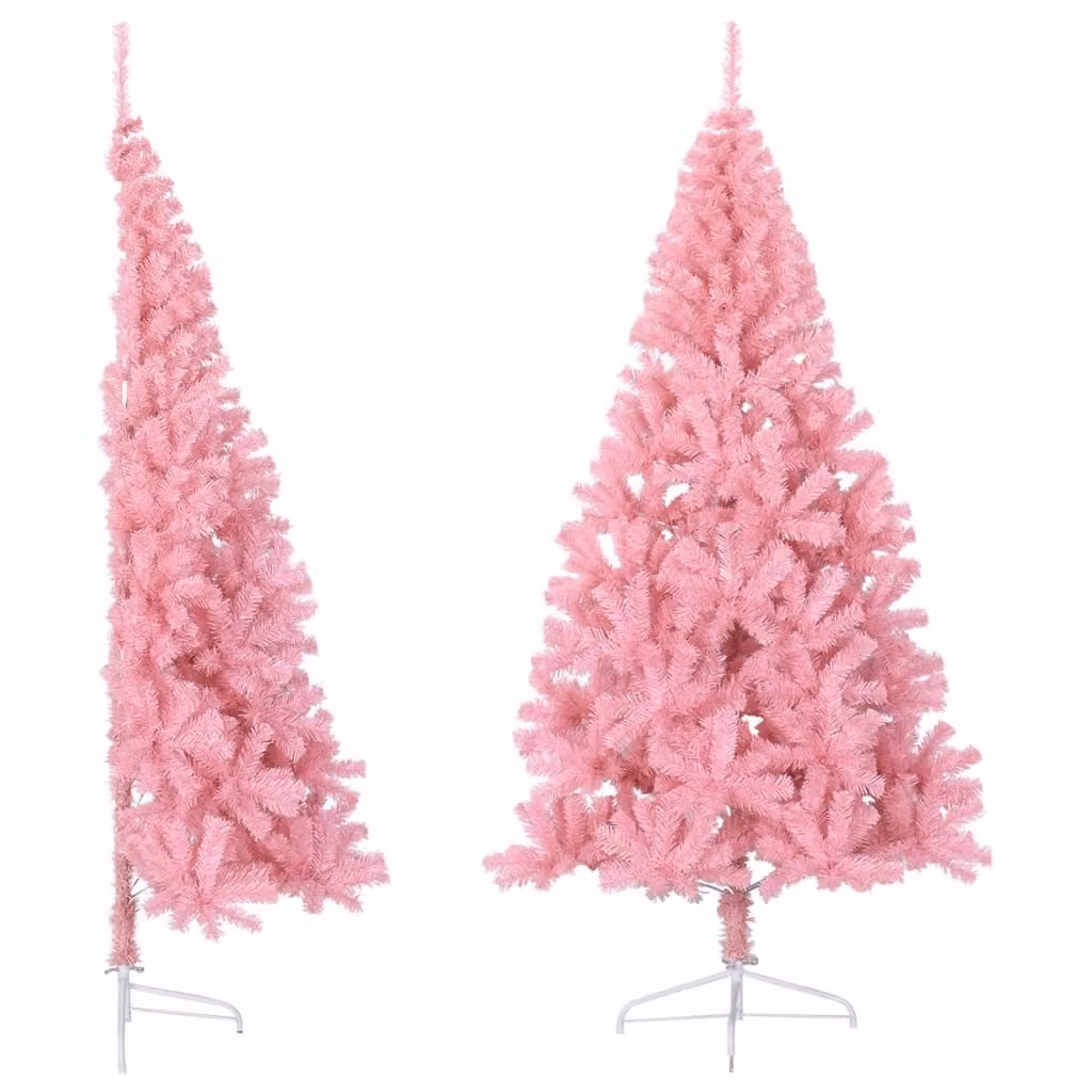 Maison Exclusive - Albero di Natale artificiale a metà, con supporto, color rosa, 210 cm, in PVC