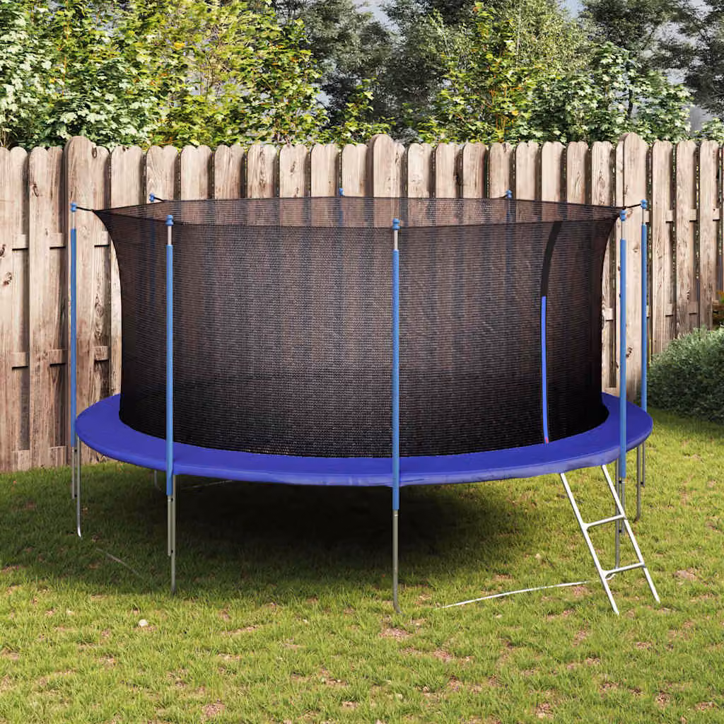 Rete di sicurezza nera in plastica per trampolino rotondo vidaXL