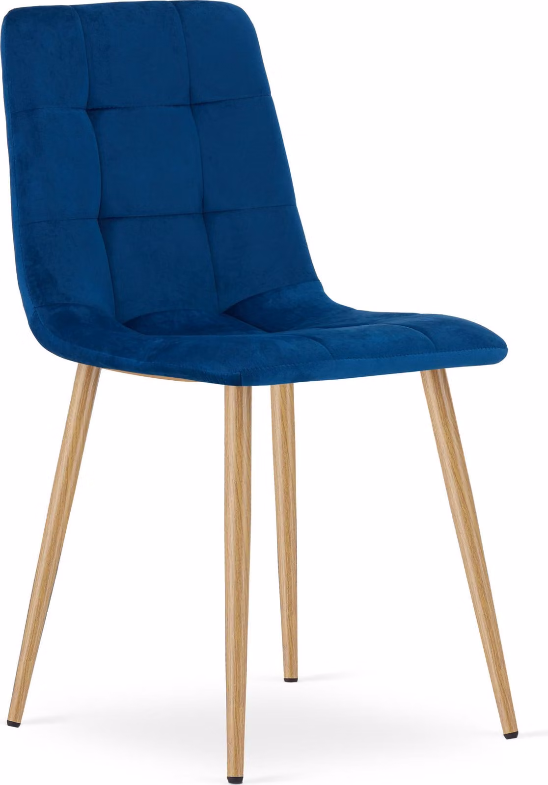 Sedia KARA - velluto blu navy / gambe in legno x 1