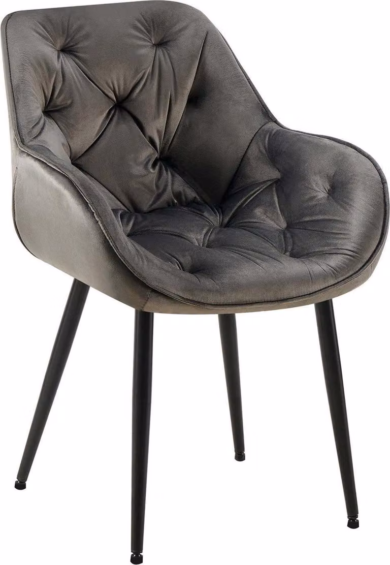 Sedia da pranzo in velluto - Stile poltrona - Elevato comfort e facile manutenzione | Colore: antracite