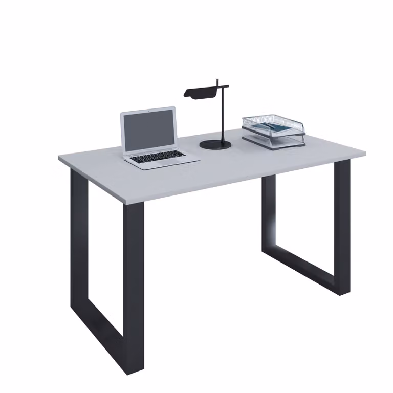 Scrivania in legno | H. 76 x W. 140 x T. 80 cm | Tavolo per computer semplice | piedini in metallo di alta qualità | Tavolo da lavoro | Mobili da ufficio - Lona U