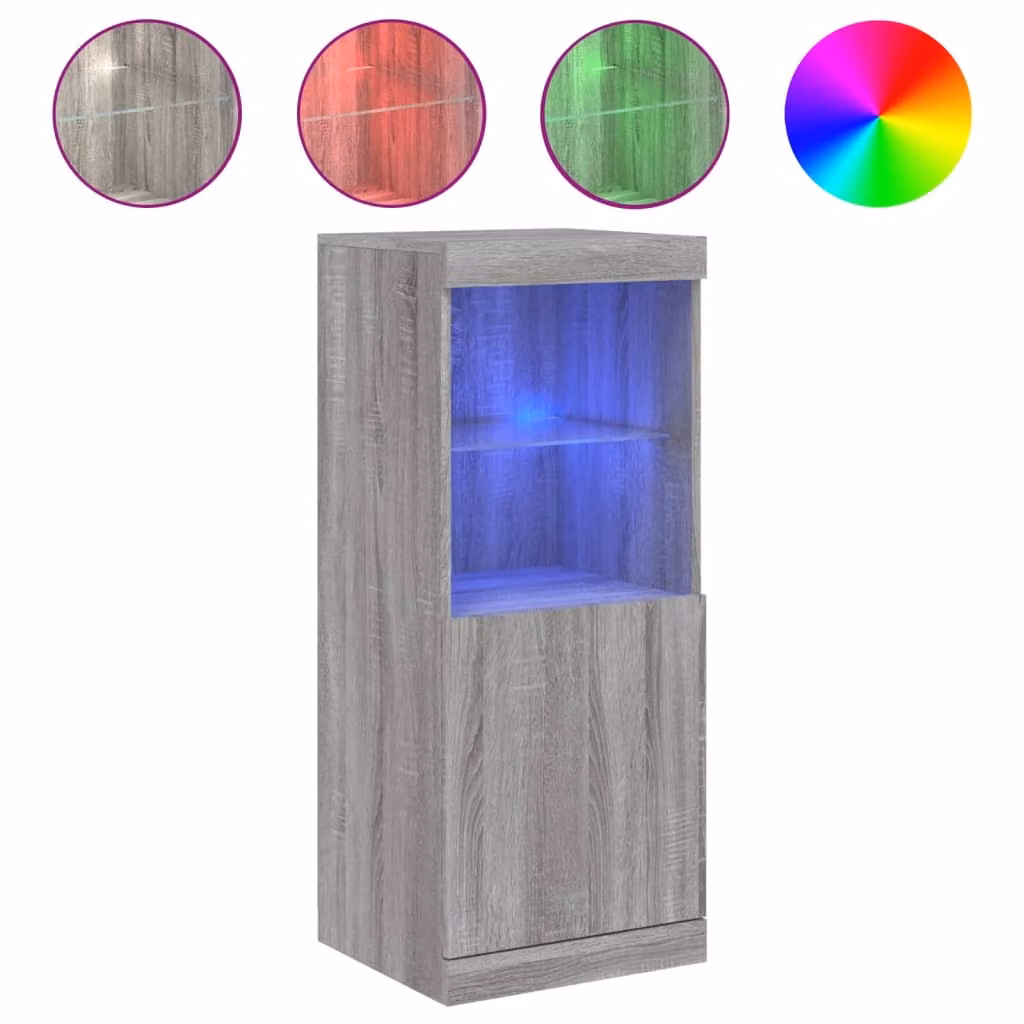 Credenza con Luci LED Grigio Sonoma 41x37x100 cm