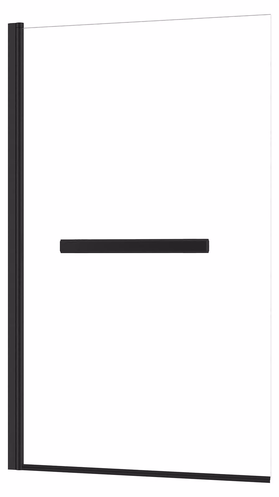 Paravento pieghevole per vasca da bagno Marwell Black Touch 120x70cm nero - paravento per vasca da bagno con vetro temperato da 4 mm - con portasciugamani