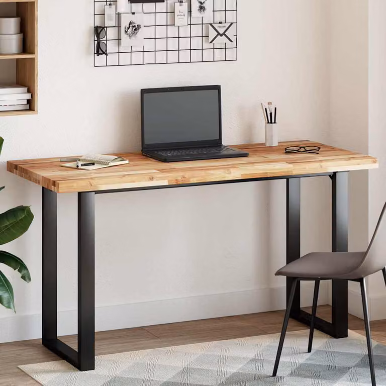 Piano Tavolo Rettangolare in Legno di Acacia Oliato Marrone vidaXL L: 140 cm, P: 60 cm, H: 4 cm