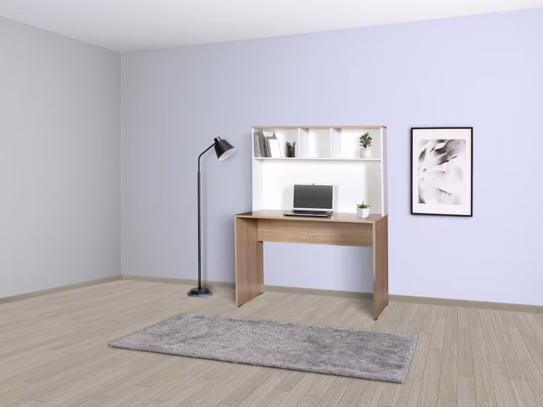Skye Decor, modello Cmu-830-Mb-1, scrivania, legno di quercia, pannelli di truciolato rivestiti al 100% in melamina, dimensioni: 110 x 52 x 149 cm