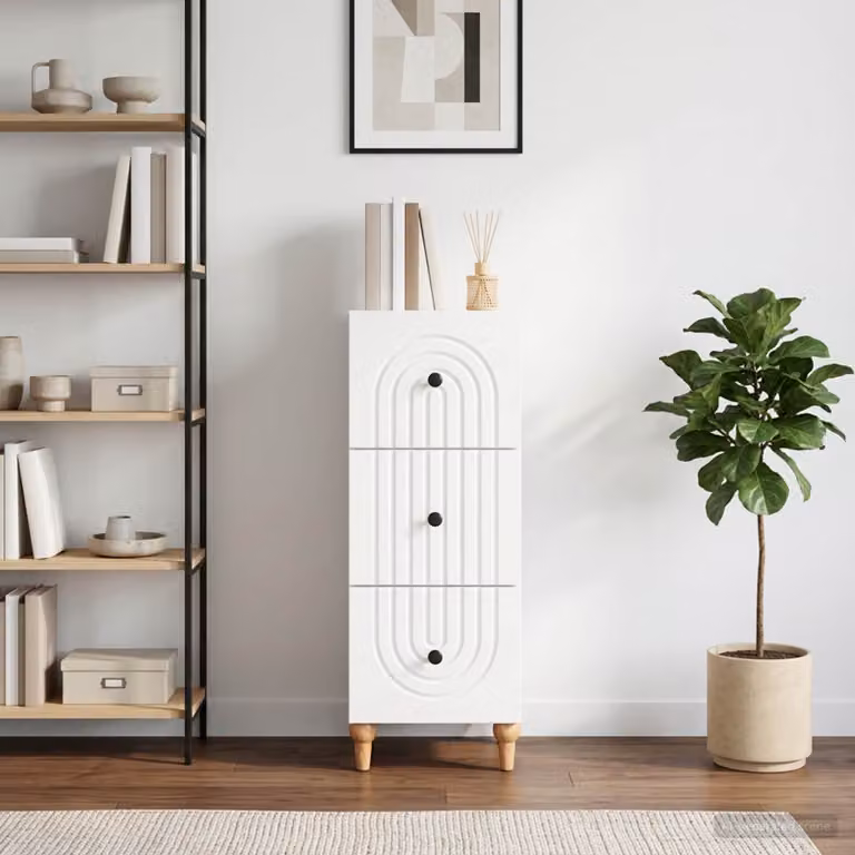Carrello mobile con cassetti vidaXL bianco con ruote L: 33 cm, P: 34,5 cm, H: 90 cm