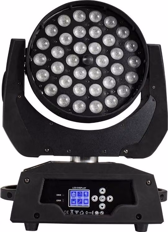 Luce Moving Head, funzione di miscelazione RGBWA UV, funzione zoom regolabile, 1 pezzo 36X18W, spina UE