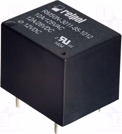 1 relè: elettromagnetico, 12A/125VAC. Bobina: 12VDC, 12A. Modello: RM50N-3011-85-1012. El