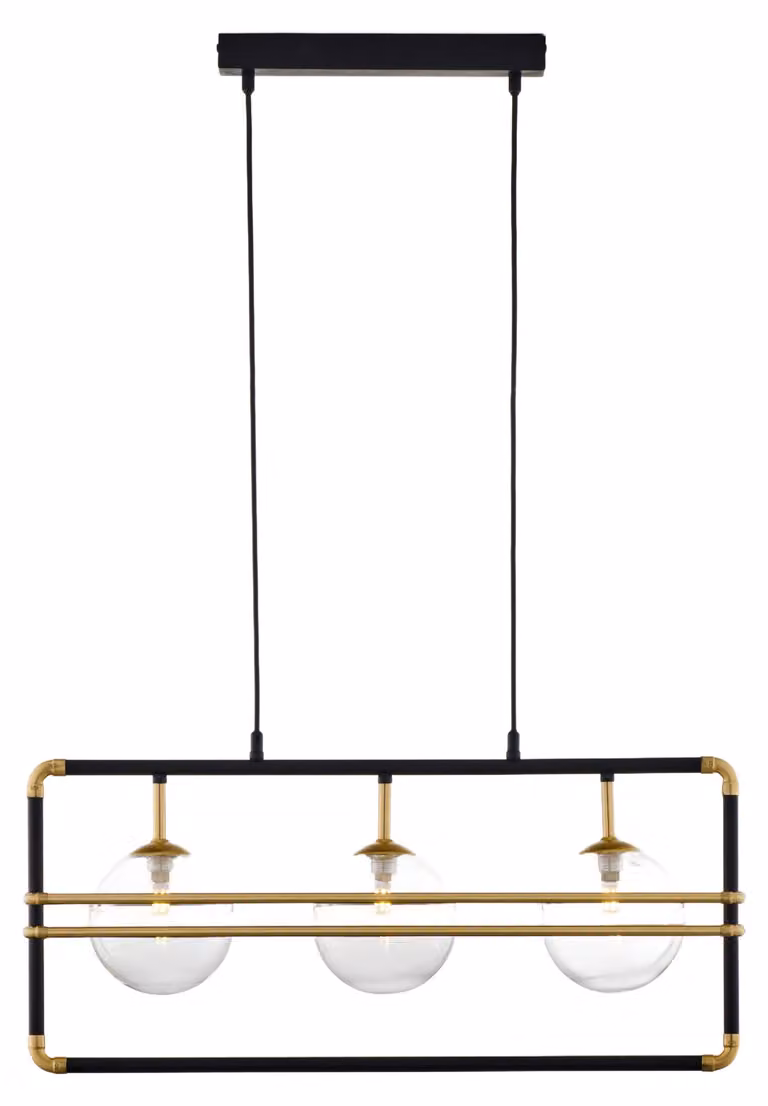 Lampada a sospensione FIORI nero-oro 3xG9x8W in metallo, dimensioni: 115x68x27 cm, IP20, Jupiter