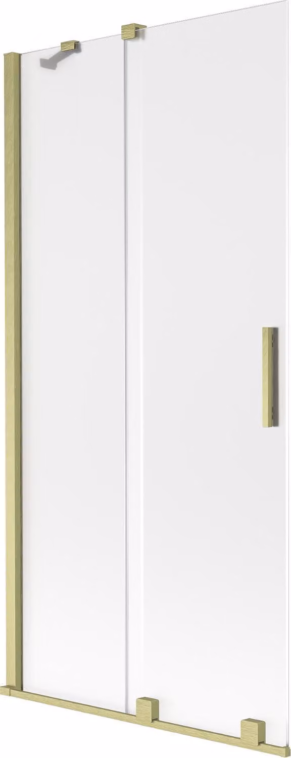 Mexen Velar paravento per vasca da bagno 2-ante scorrevole 95 x 150 cm, brina, oro spazzolato - 896-095-000-31-55