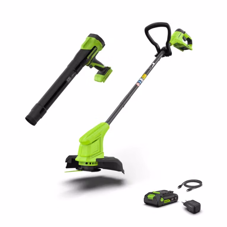 Greenworks POWERALL 24V Tagliabordi 25cm + Soffiatore 209 km/h Kit