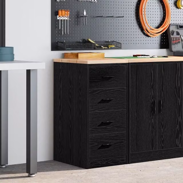 Armadietto da parete vidaXL in legno nero L: 40 cm, P: 51 cm, H: 85 cm – 1