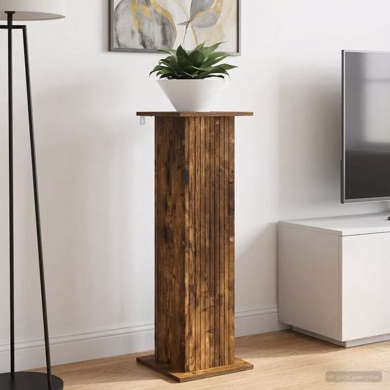 Set di 2 supporti per piante vidaXL in legno MDF colore marrone, L/P/H: 30,5 x 30 x 100,5 cm