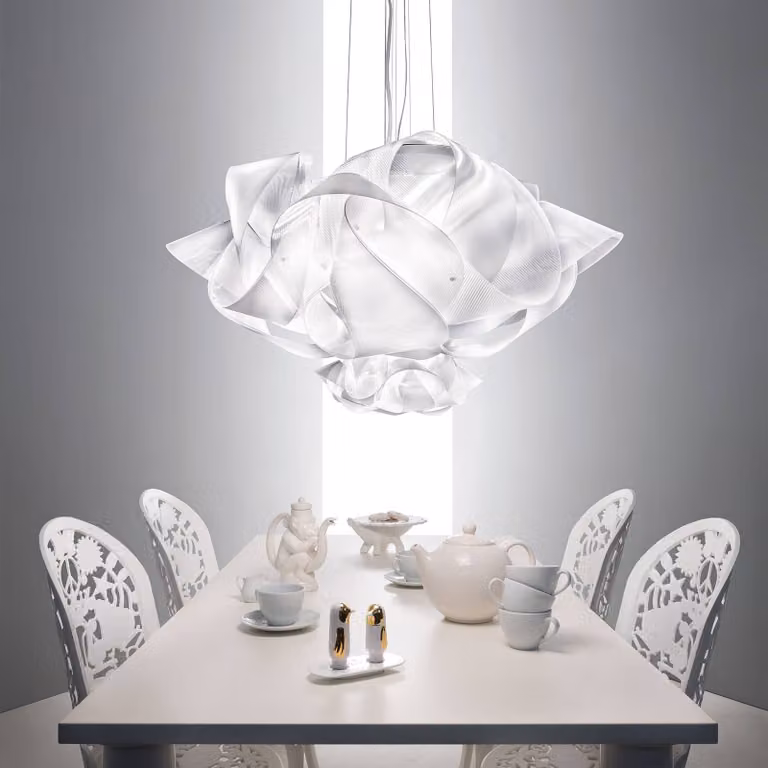 Slamp Lampada a sospensione Fabula, dimmerabile, Chiaro / Trasparente, Soggiorno / Sala da pranzo, Plastica, Design, Lampada a sospensione
