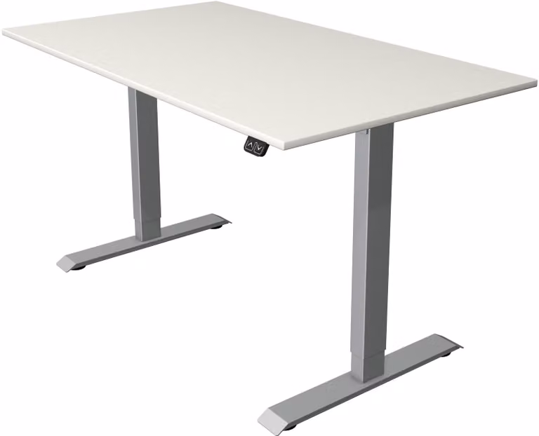 Tavolo da seduta/in piedi Move 1 regolabile elettricamente in altezza fino a 123 cm LxP 140x80 cm bianco/argento