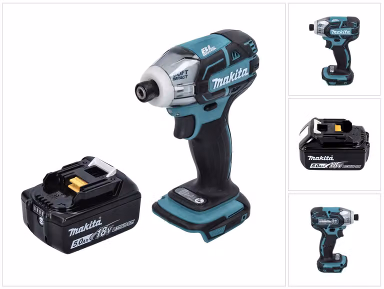 Avvitatore a impulsi a batteria Makita DTS 141 T1 18 V 40 Nm 1/4" brushless + 1x batteria ricaricabile 5,0 Ah - senza caricabatterie
