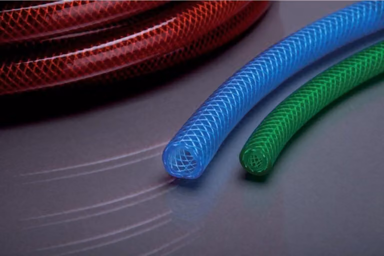 Tubo in tessuto PVC 81R con inserto 9x3mm 50m rosso trasparente APD