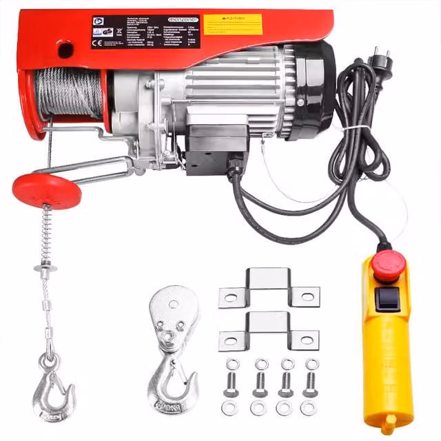 Verricello elettrico Monzana in acciaio rosso e multicolore con motore da 12.0 V