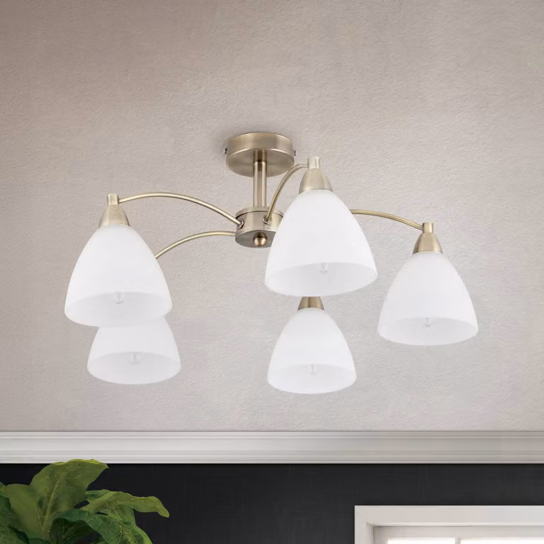 ORION Plafoniera soffitto Kinga, dimmerabile, Bronzo / Ottone antico, Soggiorno / Sala da pranzo, Metallo, Campagna / Rustiche, Plafoniera