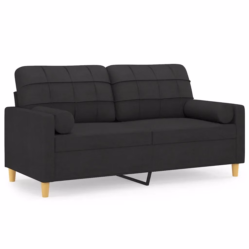 Divano a 2 posti moderno vidaXL in tessuto grigio con cuscini e coperture rimovibili L: 140 cm, P: 80 cm, H: 77 cm – 2
