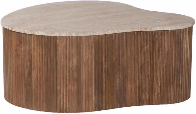 Tavolino basso in legno massiccio collezione DELHI 80cm - Stile etnico e design