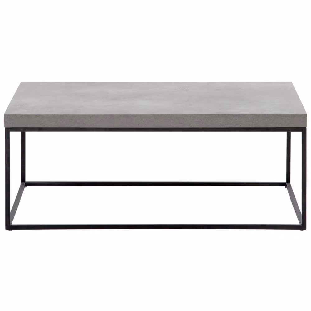 Tavolino Rettangolare Beliani Grigio e Nero in MDF e Metallo Stile Industrial per Soggiorno L: 100 cm, P: 60 cm, H: 40 cm – 2