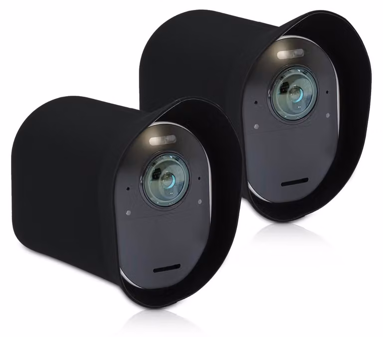 kwmobile Custodia doppia per Arlo Ultra / Arlo Pro 3 / Pro 4 - Custodia in silicone per telecamera di sorveglianza - Copertura parasole - Custodia per telecamera