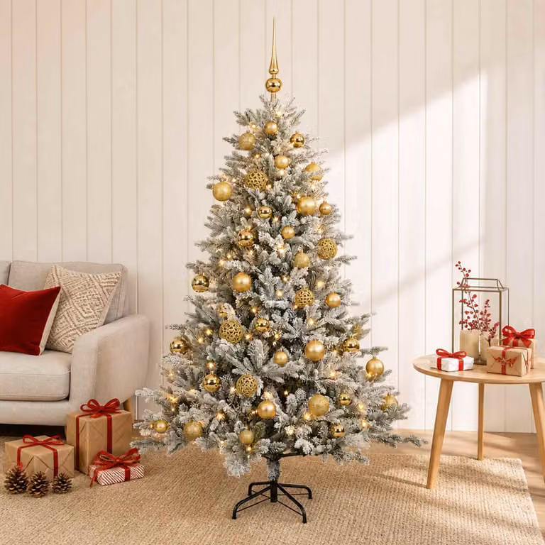 vidaXL Albero di Natale artificiale con palline 120 cm 150 LED