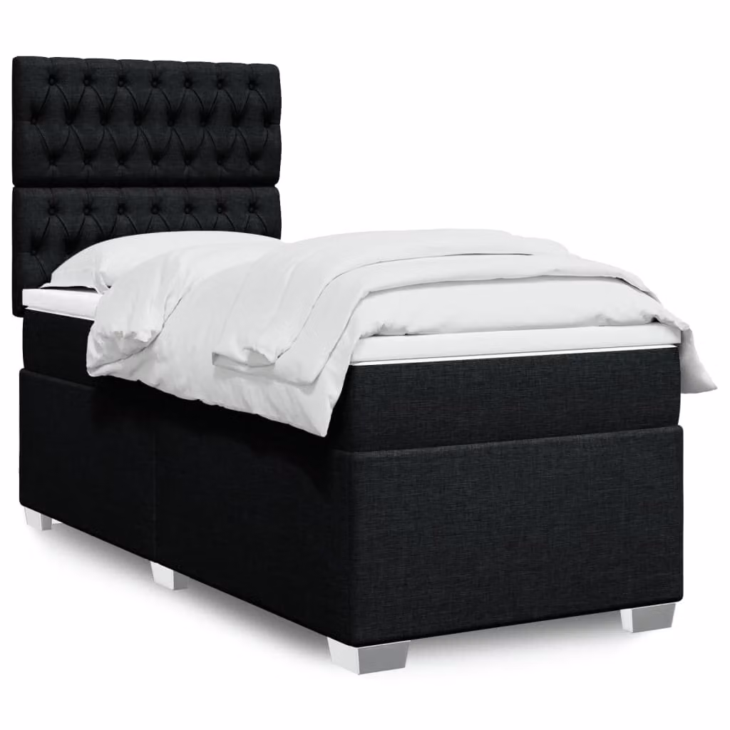 Maison Exclusive - Letto boxspring con materasso nero 80x200 cm Tessuto