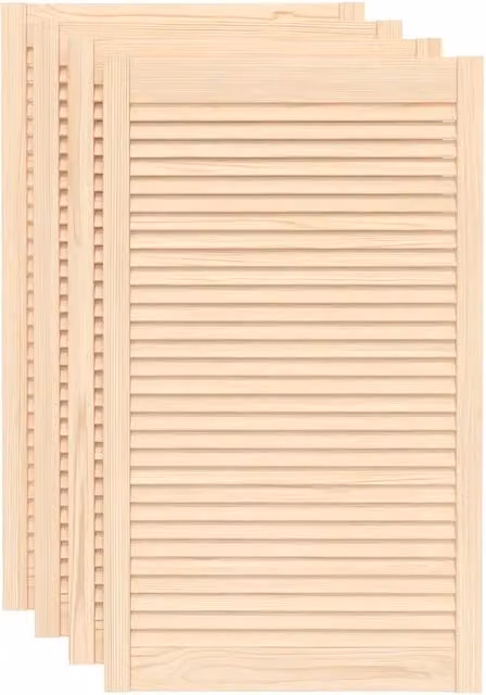 Set di 4 ante in legno di pino con design a lamelle beige CFW1945909 L: 99,3 cm, H: 59,4 cm