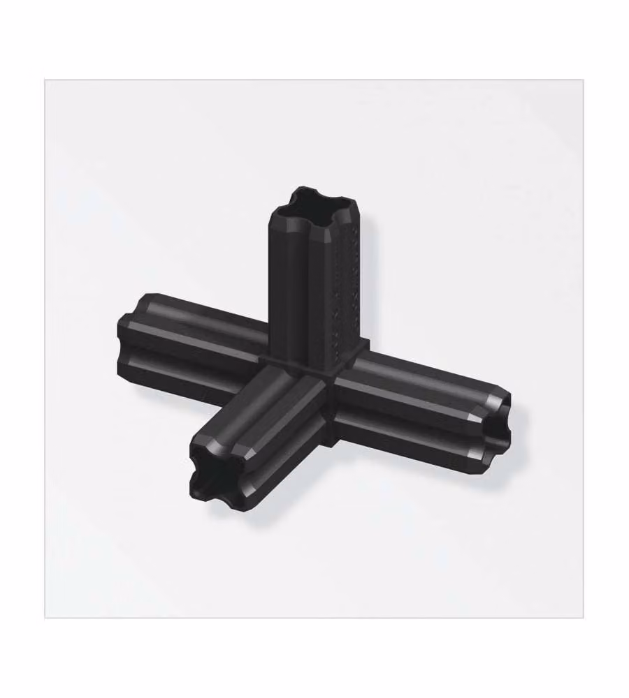 Alfer Giuntura a nodo 90° 4 perni PVC nero 23,5mm per assemblaggio mobili