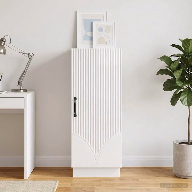 Credenza vidaXL Bianco Lucido in MDF per Soggiorno e Sala da Pranzo L: 33 cm, P: 34,5 cm, H: 87 cm