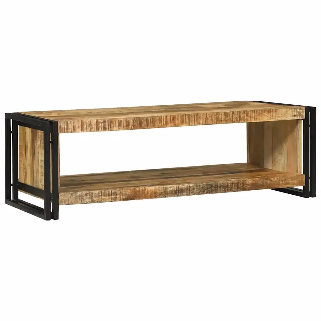 Tavolino da salotto rettangolare vidaXL in legno di mango color marrone L/P/H: 120 x 50 x 38 cm – 2