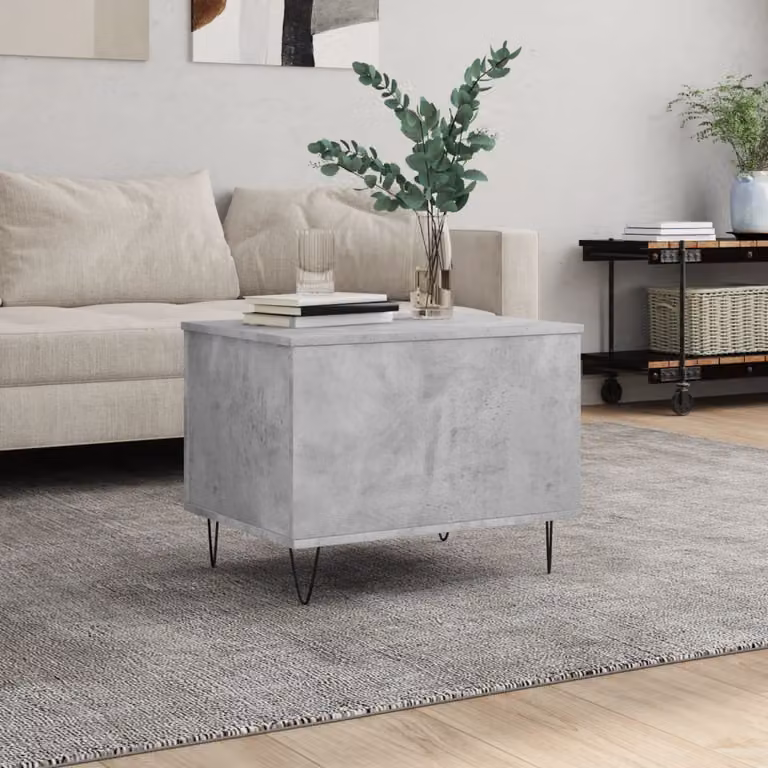 vidaXL Tavolino da Salotto Moderno Grigio con Meccanismo a Sollevamento L/P/H: 60 x 44,5 x 45 cm