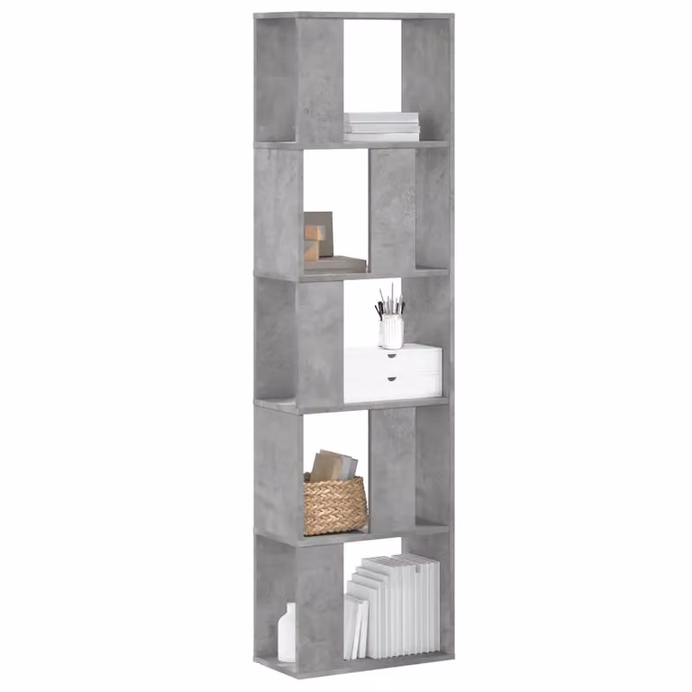 Libreria vidaXL con 5 Ripiani in Stile Industrial, Grigio, L 45 cm x P 23,5 cm x H 162,5 cm