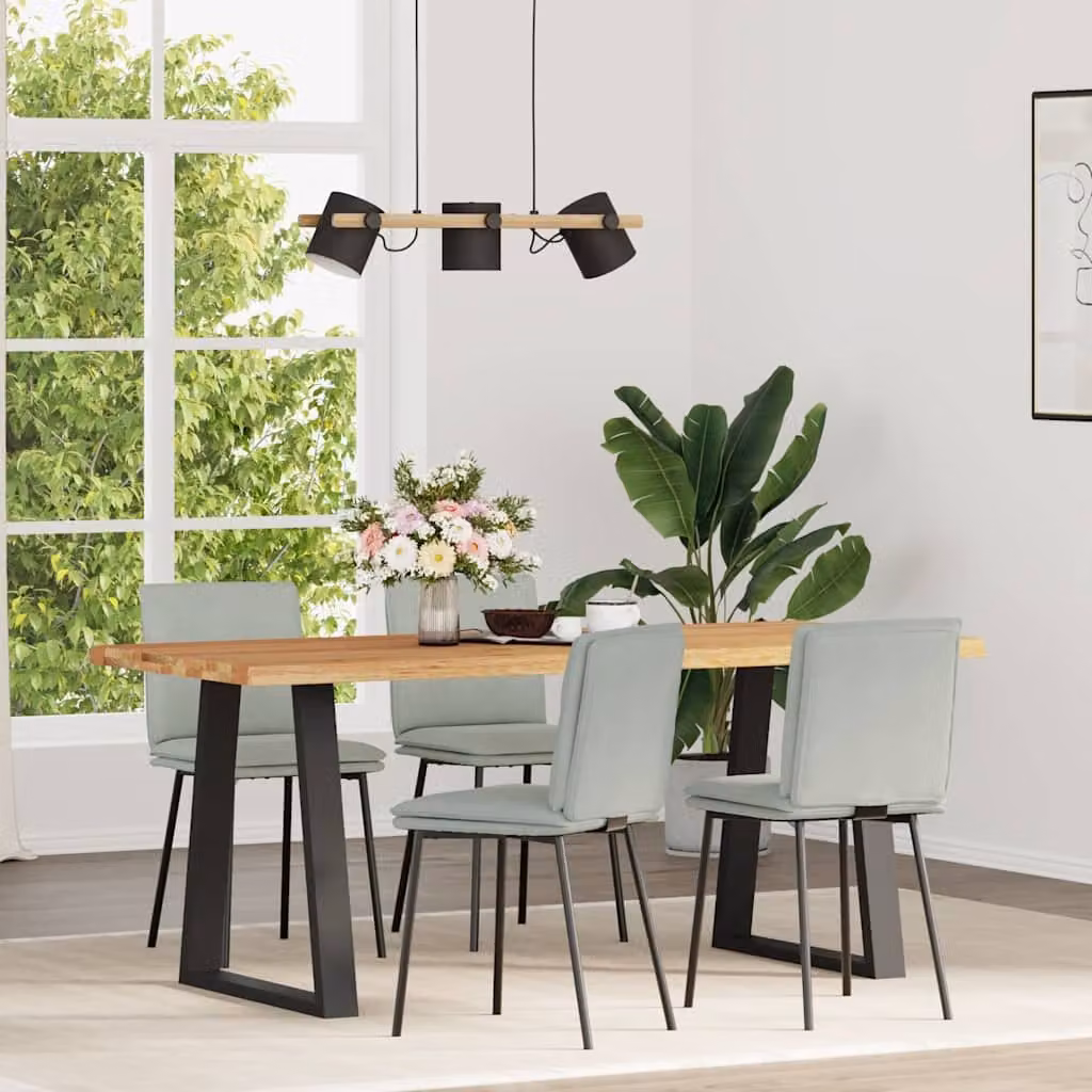 Set di 4 sedie da pranzo vidaXL in velluto grigio chiaro per soggiorno e cucina