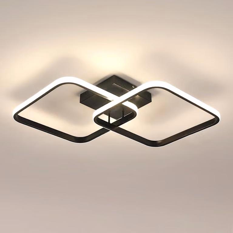 Lampada da soffitto LED Toolight, 42W, 4725 lumen, 4500K, colore nero, diametro 59 cm, ideale per la camera da letto – finitura opaca nera