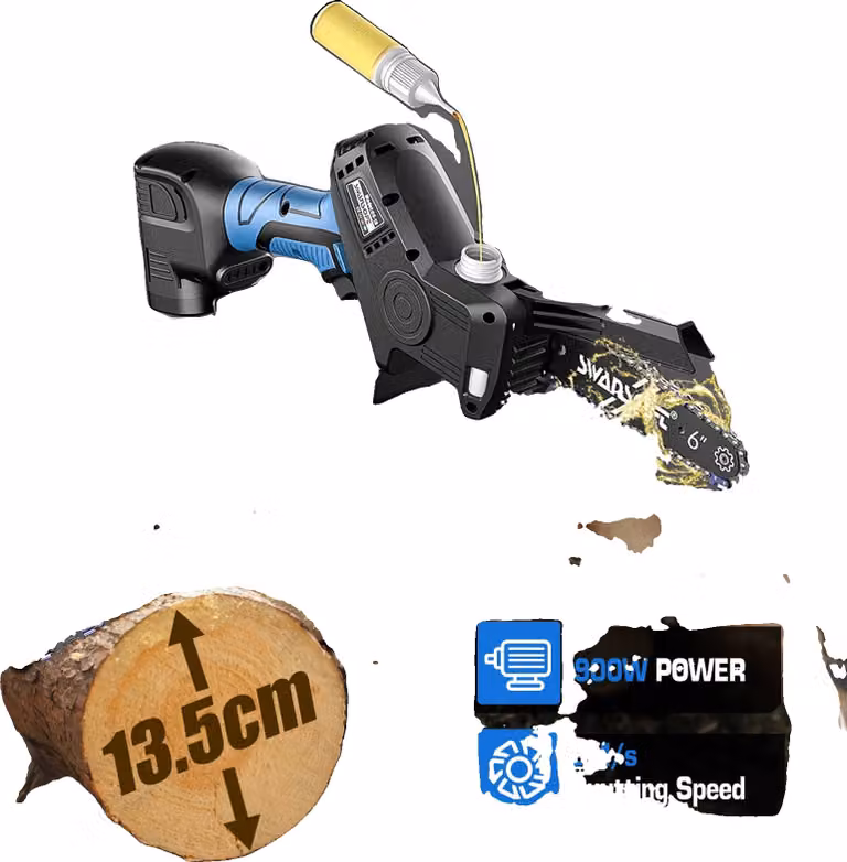 Motosega elettrica a batteria, design a batteria, impugnatura ergonomica, SW-28KIT