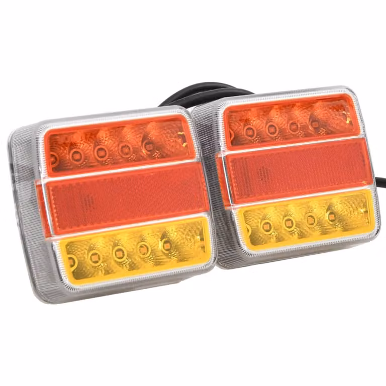 Luci Rimorchio 2 pz Rosso 10,5x7,5x10 cm 12V Lampadina LED