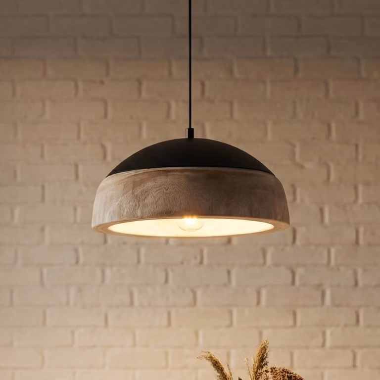 Lampada a sospensione Leivar Lucande, dimmerabile, Legno chiaro, Soggiorno / Sala da pranzo, Legno, Moderno, Lampada a sospensione