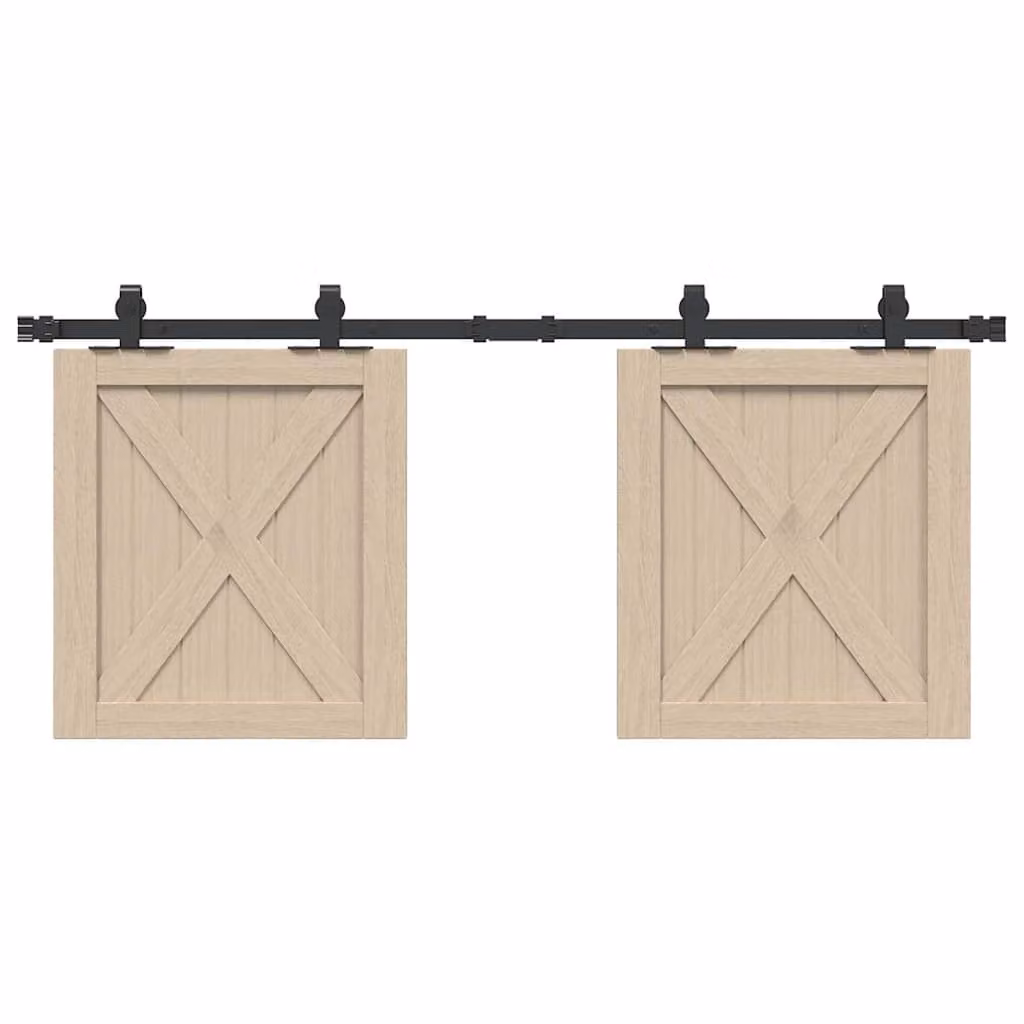 vidaXL Kit Anta Scorrevole per Armadio in Acciaio al Carbonio, Larghezza: 122 cm, Colore Nero o Beige Opaco