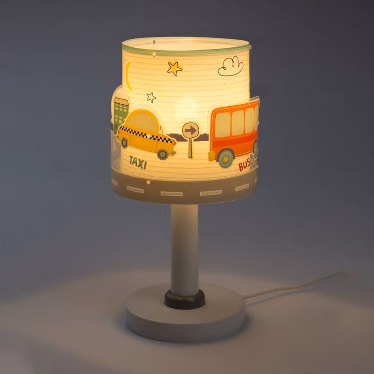 Dalber Lampada da tavolo Baby Travel, Bianco / Opale, Cameretta, Plastica, Lampada da tavolo
